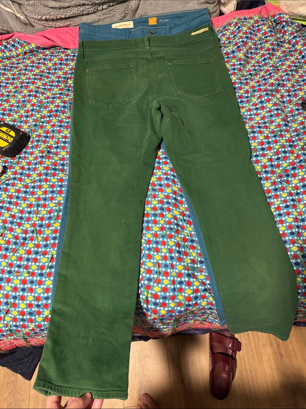 Pilcro and letterpress Green Stretch Slim Straight Jeans w- Size 31/12 - Picture 6 of 6